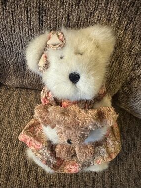 Boyd’s Plush Cream Bear with Floral Dress and Bow